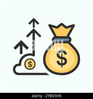 Revenue icon vector art image. Stock Vector