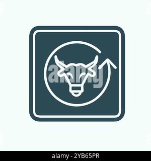 bull icon vector art image. Stock Vector