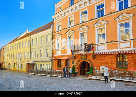 Vilnius, Lithuania - June 17, 2015: Gates of Dawn is a street in the historic part of the old city of Vilnus. Lithuania. Stock Photo