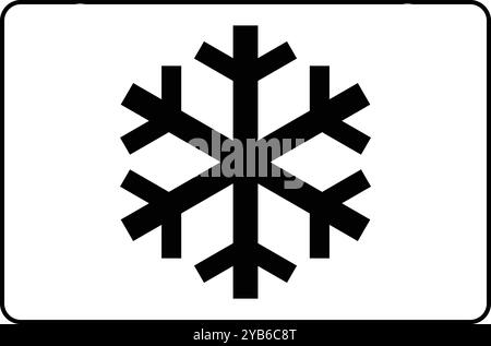 In case of snow ice buildup on road, Additional auxiliary signs, Further signs, Retired signs, Road signs in Austria (German: Straßenverkehrsordnung) Stock Vector
