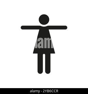 Woman Body Silhouette Icon. Health and Wellness, Fitness Activities, Medical Examinations, and Anatomical Studies. Educational and Healthcare Design Stock Vector