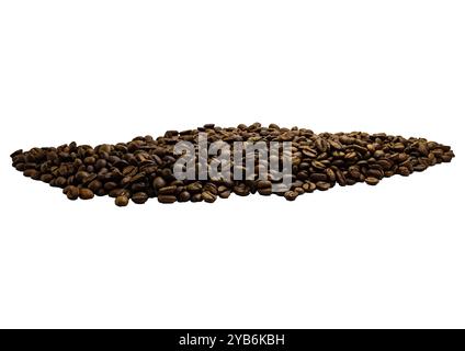 The coffee beans displayed on a plain white background. Stock Photo