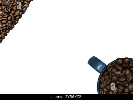 The coffee beans displayed on a plain white background. Stock Photo
