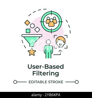 User-based filtering multi color concept icon Stock Vector