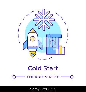 Cold start multi color concept icon Stock Vector
