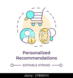 Personalized recommendations multi color concept icon Stock Vector