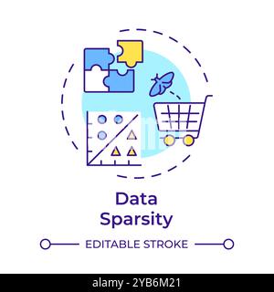 Data sparsity multi color concept icon Stock Vector