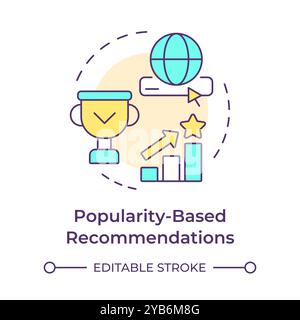 Popularity-based recommendations multi color concept icon Stock Vector
