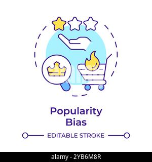 Popularity bias multi color concept icon Stock Vector