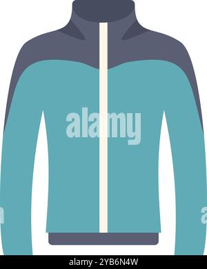 Sports jacket with zipper and long sleeves representing winter sport clothes, isolated on white background Stock Vector