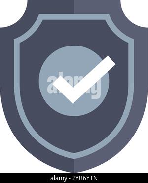 Security shield is displaying a check mark, representing protection and safety Stock Vector
