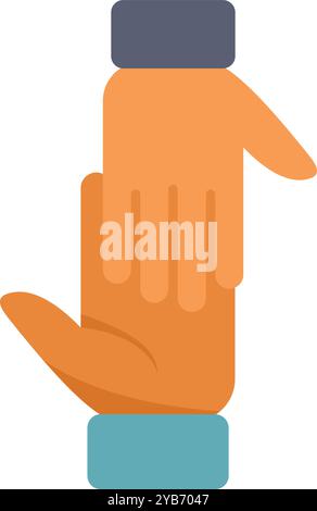 Two hands giving support and helping each other symbolizing teamwork and friendship Stock Vector