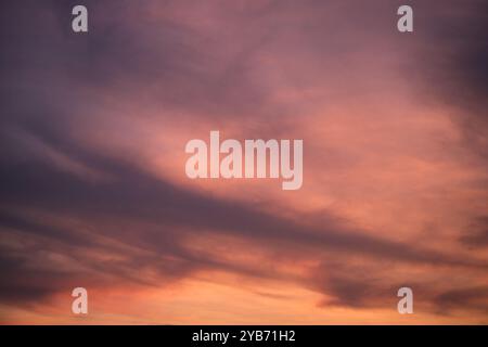 beautiful afterglow in sky. ethereal sunset glow background Stock Photo