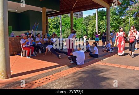 RIBEIRAO PRETO, SAO PAULO, BRAZIL - April 16, 2023: People having fun at a 'capoeira' event Stock Photo