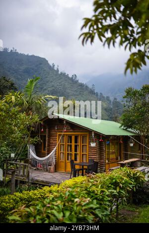 Hotel and Restaurant Iguaima in Combeima Canyon, Ibague, Colombia Stock Photo