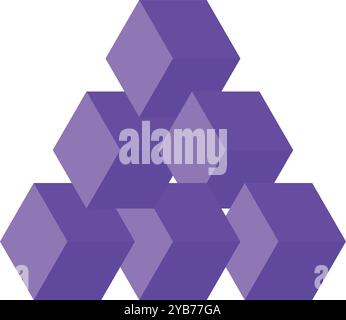 Impossible cubes logo. Geometric shape optical illusion Stock Vector