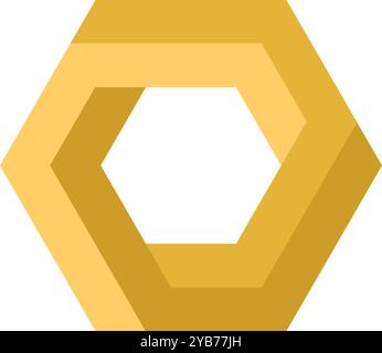 Geometric shape creative logo. Impossible illusion figure Stock Vector