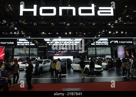 Shanghai,China-April 22nd 2023: Honda Motor booth at Shanghai auto show (Shanghai International Automobile Industry Exhibition) Stock Photo