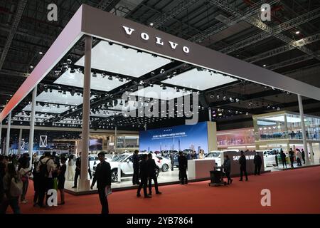 Shanghai,China-April 22nd 2023: Volvo Car Corporation booth at Shanghai auto show (Shanghai International Automobile Industry Exhibition) Stock Photo