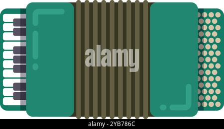 Accordion color icon. French traditional music instrument Stock Vector