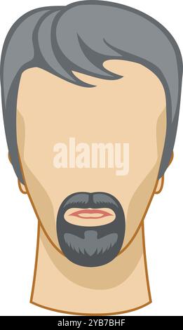 Male haircut and hairstyle icon. Barber salon model Stock Vector