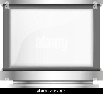 Advertising stand box with blank screen. Realistic display Stock Vector