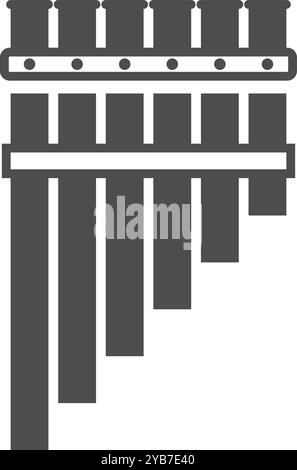 Panflute black icon. Pan pipes music instrument Stock Vector