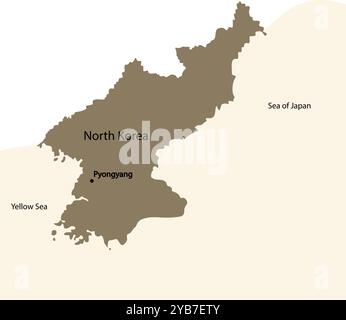 Map of North Korea Stock Vector
