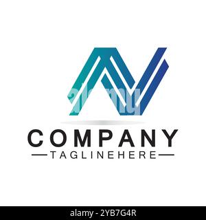 Letter N logo icon design template elements Stock Vector