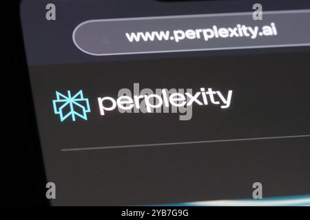 Perplexity AI company brand logo on website Stock Photo