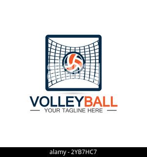 Volleyball logo icon design vector template, Modern design, isolated on white background, can use for Volleyball Championship Logo Stock Vector