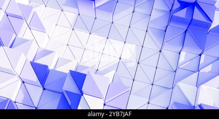 Abstract geometric pattern with blue white cubes pyramids chaotic 3D illustration modern background texture digital wallpaper complexity diversity dat Stock Photo