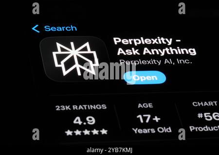 Shanghai,China-March 5th 2024: Perplexity AI app icon company logo. Stock Photo