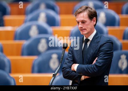 Den Haag, Netherlands. 15th Oct, 2024. DEN HAAG, NETHERLANDS - OCTOBER 15: Laurens Dassen (Volt) during the Plenary Debate at the Tweede Kamer on October 15, 2024 in Den Haag, Netherlands (Photo by John Beckmann/Orange Pictures) Credit: Orange Pics BV/Alamy Live News Stock Photo