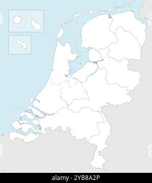 Nl Printable Map.pdf Vector regional blank map of Netherlands with provinces, Caribbean ...
