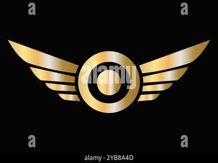 Letter O Transportation Logo Design. Wing Symbol For Freight Sign Stock Vector