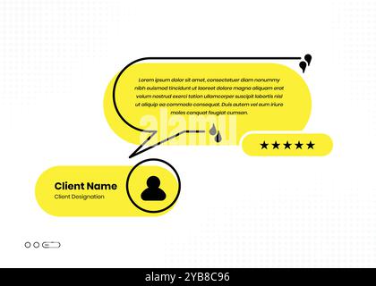 Minimalist client feedback and quote presentation simple frame template design Stock Vector