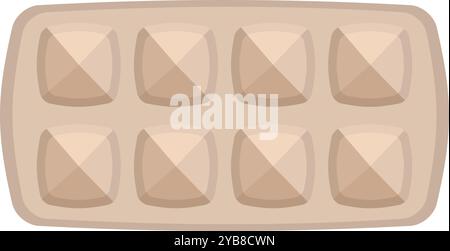 Empty ice cube tray waiting to be filled with water and placed in the freezer Stock Vector