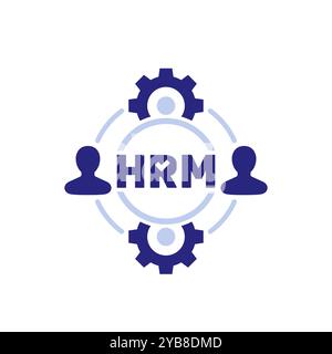 HRM Human Resource Management Vector Illustration with System Managing ...