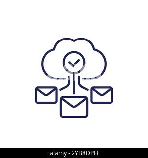 email automation, SaaS line icon Stock Vector