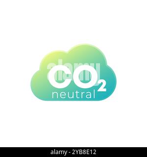 carbon neutral icon, co2 neutrality design Stock Vector