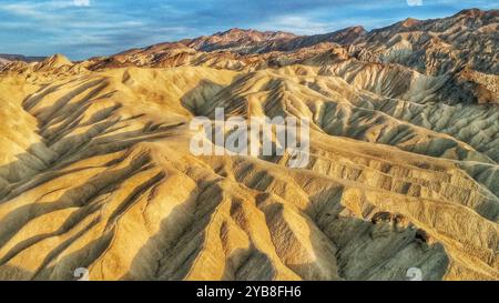 Zabriski Point in Death Valley National Park, California Golden Hour Stock Photo