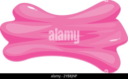 Pink chewing gum stretched and looking delicious Stock Vector