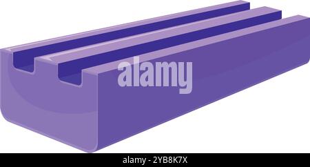 Purple double usb type c cable connector lying on white background, modern technology for connection and charging Stock Vector