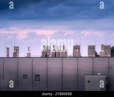 Facade of an old chemical factory Stock Photo