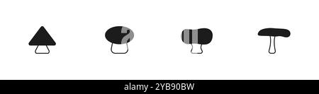 Simple stylish mushrooms. Mushrooms from geometric shapes. Vector illustration. Stock Vector