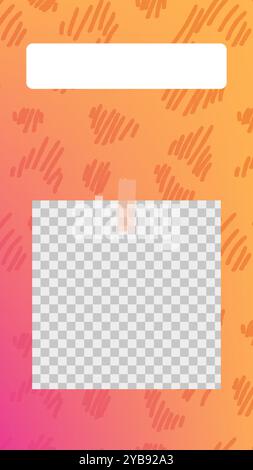 Sketch pencil leopard pattern story template. Stock vector illustration in hand drawn style. Stock Vector