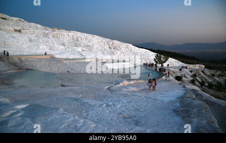 Pamukkale Travertines, located in Denizli, Turkey, is a very important tourism region. Stock Photo