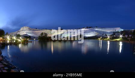 Pamukkale Travertines, located in Denizli, Turkey, is a very important tourism region. Stock Photo