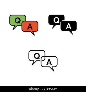 FAQ, questions and answers icon vector template illustration design Stock Vector